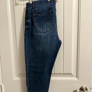 Gibson & Latimer Perfect Fit Crop Skinny Stretch Denim Jeans Sz16 Med Blue Wash